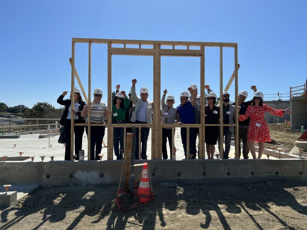 Sparrow Terrace wall raising