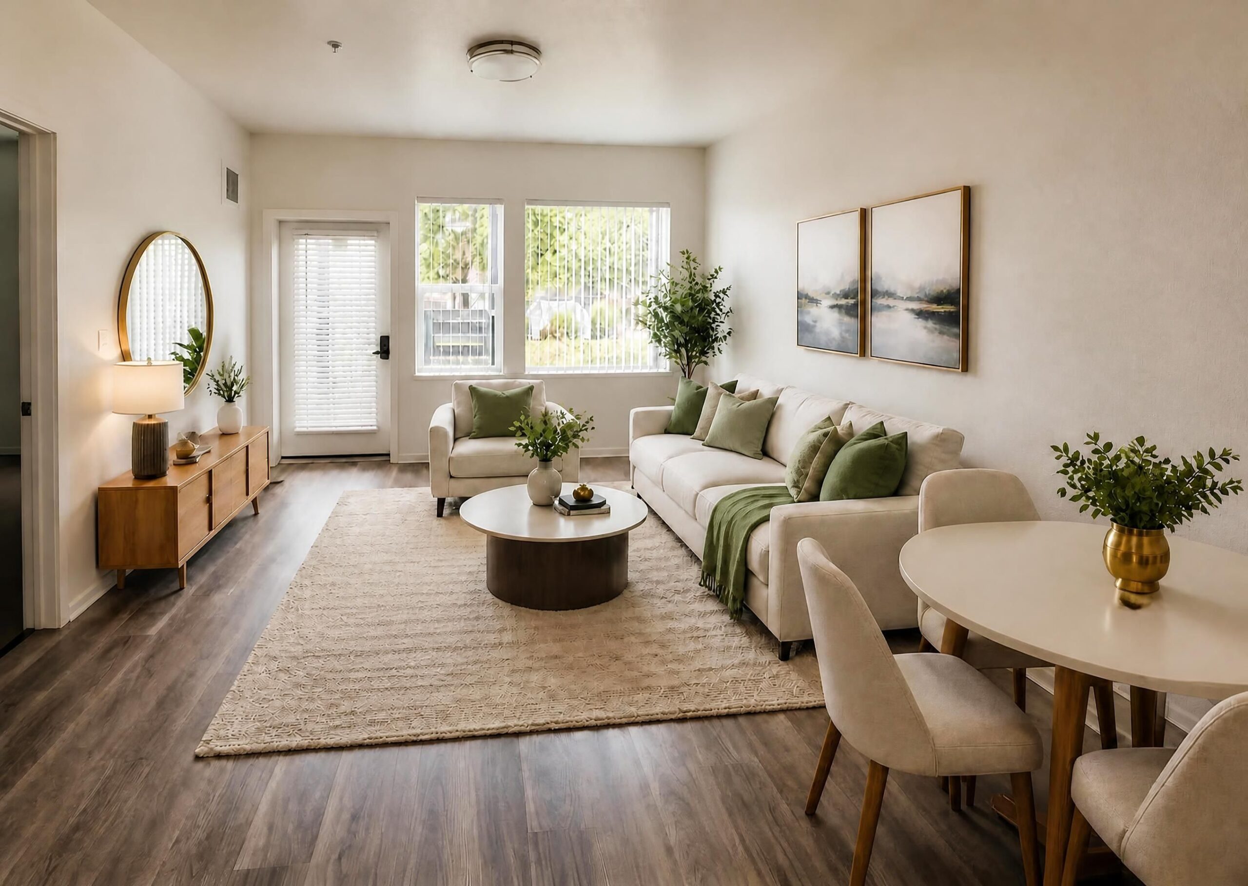 Living Room & Dining Area